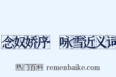 念奴娇序·咏雪近义词是什么意思的图片